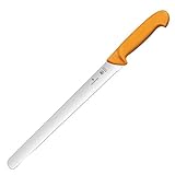 Victorinox, coltello da cucina per prosciutto Swibo, con lama seghettata flessibile, lunghezza della lama: 30 cm, manico in nylon, nero