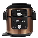 Ninja Foodi Max Pentola a pressione con SmartLid, 7,5 l, 12 programmi di cottura, multicooker 12 in 1, cottura a pressione, lenta, frittura ad aria, griglia, Esclusiva Amazon, rame/nero, OL650EUCP