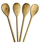 RiveraKitchen Cucchiai in legno | Set di 4 cucchiai da cucina in legno di ciliegio lunghezza 30 cm | utensili da cucina, cucchiaio da zuppa e cucchiaio in legno | perfetto accessorio da cucina